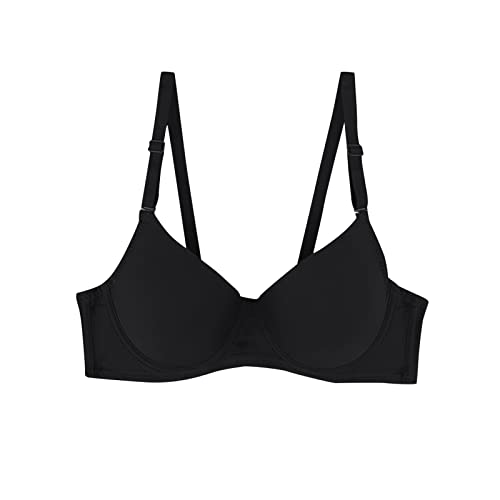 Ropa de mujer de fitness. Lencería sexy sujetador con aros para mujer acolchado, Negro , 80B