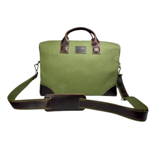 Image of Rustic Roots Laptop Bags for Men Office Use | Canvas Leather Laptop Messenger Bag | Laptop Side Bag for Man | Men's Work Briefcase Sling Bag | Casual Laptop Shoulder Bag