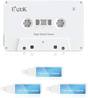 Elook Audio Cassette Head Cleaner Kit with 3 Bottles of Cleaning Liquid