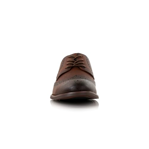 Image of Ferro Aldo Men's Wingtip Oxford Dress Shoes | Classic Brogue & Two-Tone Spectator Styles | Formal Wedding Business Party Shoe