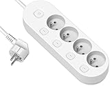 Bloc multiprise 4 prises 16A + 4 Interrupteurs indépendants ON/OFF