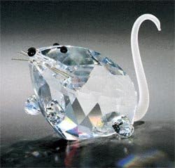 ASFOUR CRYSTAL 678-2.5 2.75 L x 1.73 H in. Crystal Mouse Animals Figurines