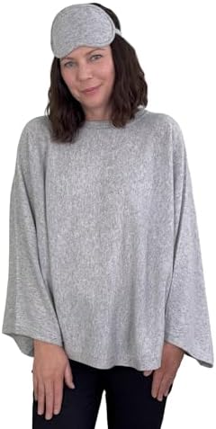 Jet&Bo 100% Pure Cashmere Poncho & Eye Mask Cashmere Travel Set G...