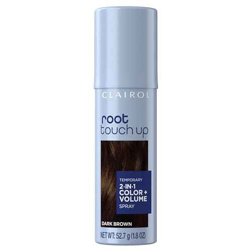 Clairol Root Touch-Up Color + Volume 2-in-1 Temporary Spray, Dark Brown Hair Color, Pack of 1