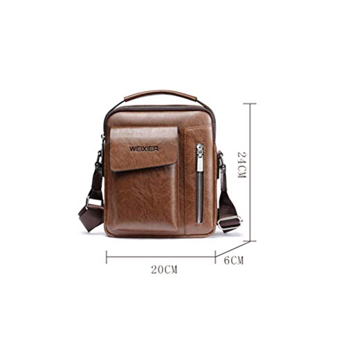 Bolsa de ombro masculina clássica de couro da TENDYCOCOCOCO, bolsa de ombro de rosa, bolsa de armaze