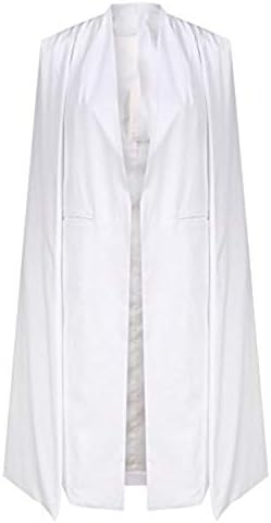 IRISIE Women HalloweenStructured Lapel Split Trench Longline Cape Blazer (X-Large, White)