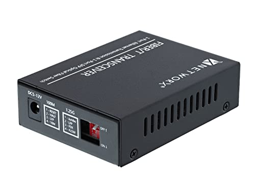 Image of Networx Gigabit Ethernet Fiber Media Converter - UTP to 1000Base-LX - LC Multimode, 550m, 1300 /1310nm