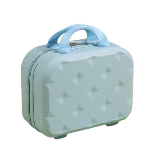 Image of Portable Hard Shell Cosmetic Bag Travel Case, Small Travel Hand Luggage with Elastic Band, Mini Abs Carrying Makeup Case Suitcase (R-Baby Blue)