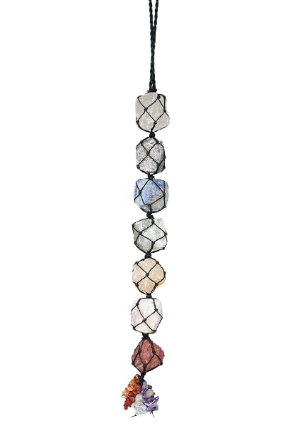 PRIME HOMES 7 Chakra Wall Hanging Vastu Decoration Home Reiki Healing Crystals Hanging Good Luck Seven Chakra Stones Indoor Wall Decoration-image-9
