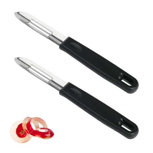 2 peladores de verduras, pelador de patatas, pelador de espárragos de acero inoxidable, mango ergonómico, pelador de espárragos profesional multifuncional para patatas