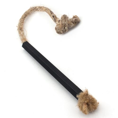 3 Pieces Fire Tinder Rope Tinder Fire Starter Rope Survival Wick Hemp Cord Tinder Waterproof Tinder Wick Rope with Metal Tube Sleeve for Fire Starting Camping Hiking Trekking(Black, 35cm)