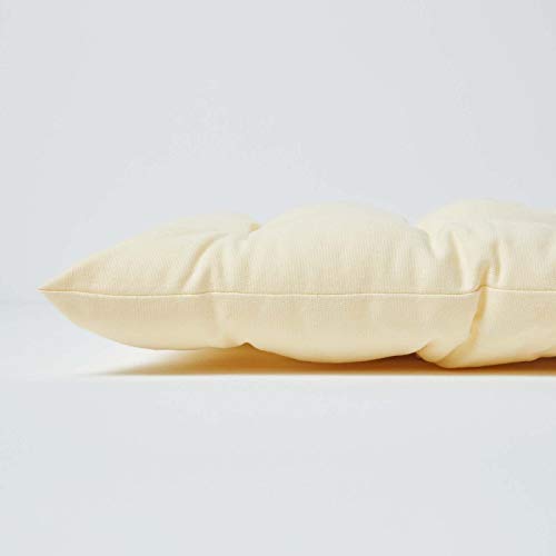 HOMESCAPES Cream Garden Bench Cushion 3 Seater Seat Pad for Patio Furniture Kitchen or Dining Bench Indoor & Outdoor Use Comfortable 100% Cotton Modern Tufted Style Thick Cushion 143cm Wide