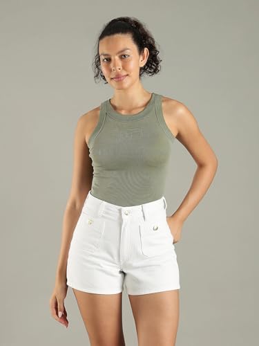Image of Slim Fit Cotton Crew Neck Tank Top