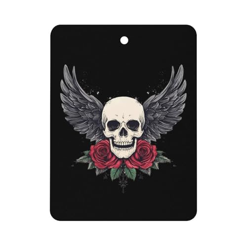 Skull WING Floral Rose Car Air Freshener Hanging Aromatherapy Tablets for Car Accessories Square