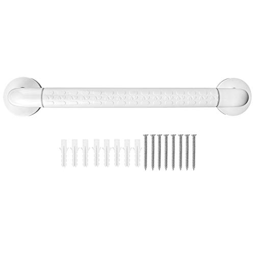 Bathroom Shower Grab Bar, Stylish White Finish Antislip Bath Grab Rails Wall Mount Bathtub Bath Handle for Elderly Seniors Pregnant