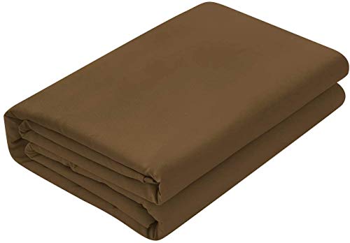 Image of Queen Size Bed Sheet - 600 Thread Count Single Flat Sheet Only - Long Staple Egyptian Cotton Top Sheet Wrinkle & Fade Resistant - Taupe