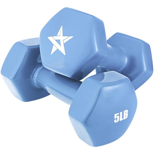 Yes4All Dumbbell Vinyl Coated - 5 lbs - Little Boy Blue - Pair