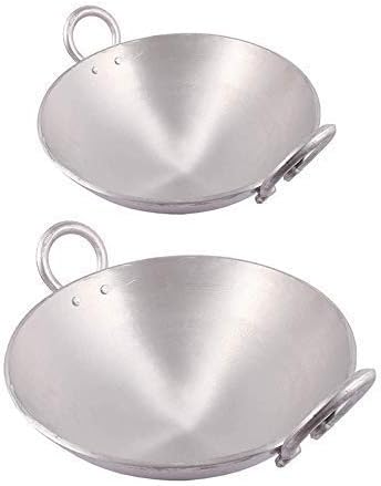 Supper HK Combo Set of Aluminium Kadhai (Pack of 2 :- 10 Inch, 11 Inch)