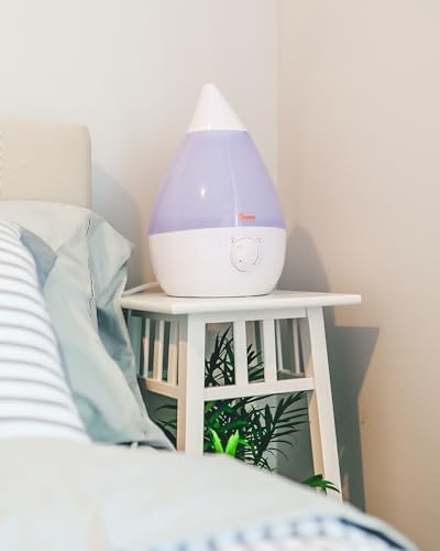 Crane USA Humidifiers - Ultrasonic Cool Mist Humidifier, Filter-Free, 1 Gallon, for Home Bedroom Baby Nursery and Office, White