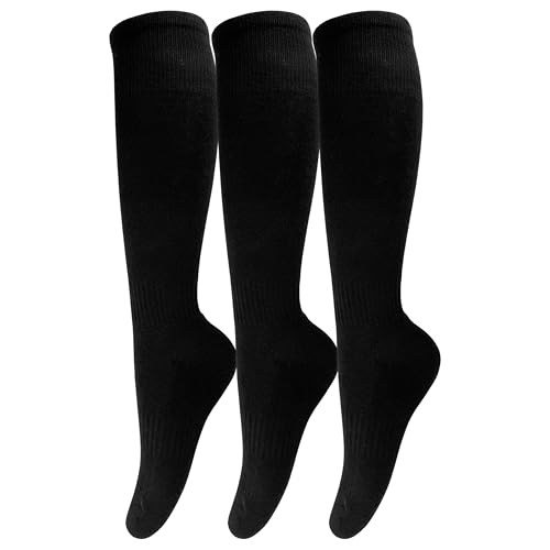 Winterlace Soccer Softball Baseball Socks 3 Pairs Knee High for Men Women Youth Kids Athletic Football