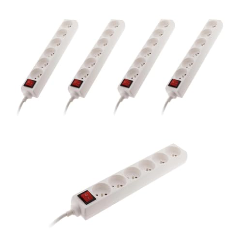 Multiprises 6 prises Zenitech interrupteur câble 1m pour bureau et salon