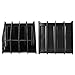 Aoveew Magazine Organizer Sleek Desktop Document Sorter Display Rack for Students 4 Compartment Desktop Shelf (Black)