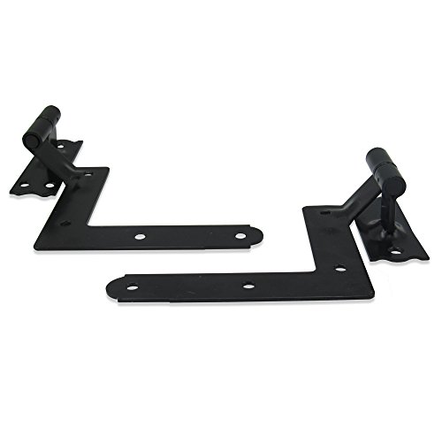 ELBA Blind Exterior Shutter Hinges for Wood Frame and Brick - Shutter Hardware for Exterior Windows Steel 1-1/16", Black, 2 Pack (1 Pair), Made in Taiwan