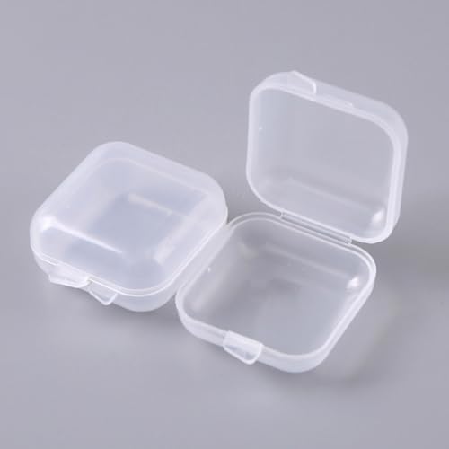 Image of 50 Pack Ear Plugs Carrying Case Jewelry Beads Stud Earrings Storage Box Mini Clear Organizer Container Holder for Swimming Silicone Earplug Sleeping Foam Earplugs Rings Necklace Pill