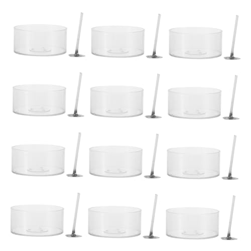 CLISPEED Cotone Per Candele Fai Da Te Con Portacandele Trasparente Rotondo Kit Per Realizzare Candele Adatto Per Lumini Colorati e Decorazioni Per Casa