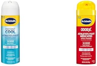 Dr. Scholl's Athlete's Foot Treatment Spray Bundle - Instant Cool 5.3oz Itch Relief & Odor-X 4.7oz Medicated Powder image 2