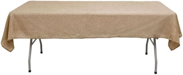 Miniatura 3 de Tableclothsfactory Mantel rectangular de yute natural de 54 x 96 pulgadas  Mantel de mesa bohemio chic
