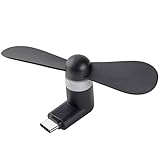 Dylviw Type C Mini Fan USB C Mini Phone Fan for Android Samsung Galaxy S8, S8 Plus, Google Pixel, Nexus 6p, Huawei V9 (Black)