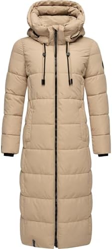 MARIKOO Dames winterjas (XS-5XL) - gewatteerd, afneembare capuchon, winddicht - N102, Donkerblauw, M