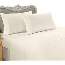 Egyptian Bedding 1200 TC Full Ivory Solid Egyptian Cotton Sheet Set 1200TC