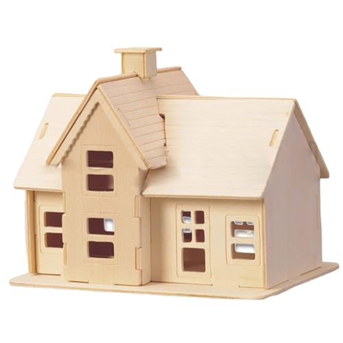 Casas de madera para manualidades hechas de material natural para maquetas 3D
