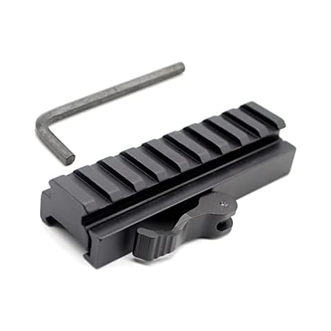 GOODTAC Quick Detachable Tactical 9 Slots Picatinny Riser Scope Lever Mount Base Adapter fits 20mm Rails - Black Cover