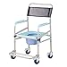 Sedia da Comodino da Comodino con Sedia a rotelle Multifunzionale con Ruota del Freno Sedia da Doccia Regolabile in Altezza per disabili Fino a 220 libbre