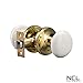 NCL White Door Knobs, Keyless Door Handles, Porcelain Door Levers, Interior Bath Door Knob