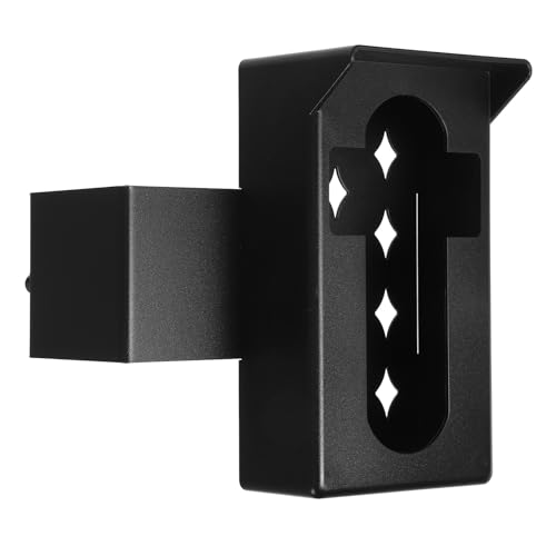 Soporte para timbre de puerta UPKOCH negro, fijación de ABS y metal sin taladro de 1 Set