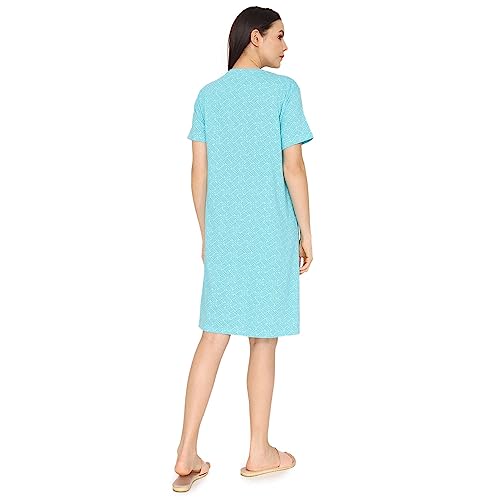 Image of Zivame Mickey & Friends Knit Cotton Knee Length Nightdress - Lemon Drop