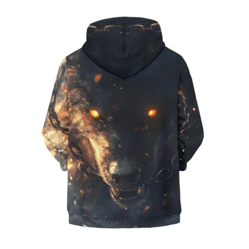 GLUDEAR Kids Cool Wolf 3D Print Full Zip Hoodies Packet Pullover Hooded Sweatshirt for Boys Girls2