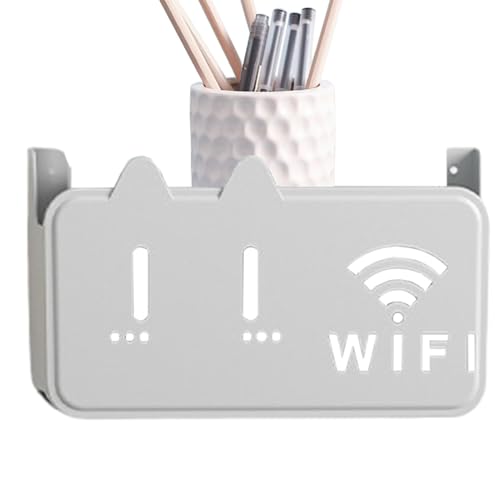 Supporto a parete per router supporto a per via cavo per acrilico montato a con adesivo posteriore Ripiano salvaspazio decorativo multifunzionale per via cavo per set