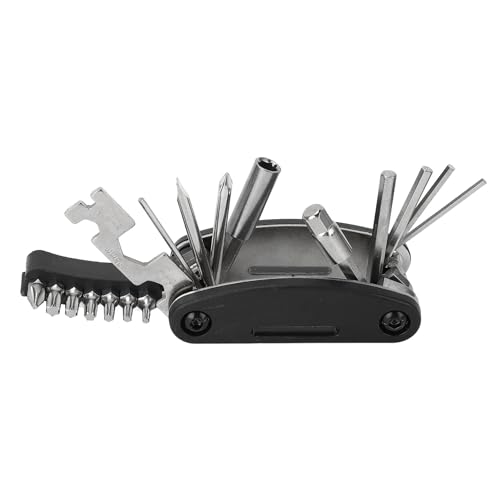 20 in 1 Bike Multitool Professional Portable Bike Repair Tool for Emergency Maintenance Camping Travel Cycling Enthusiasts Cyclists Outdoor Sports Mountain Biking Survival Tools (Black)