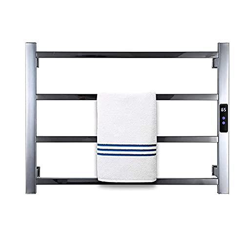 RCSTYNUK Calentador de Toallas de Pared, toallero calefactado, tendedero eléctrico, para baño, radiador toallero calefactado de Acero Inoxidable de 4 Barras (con cableado)