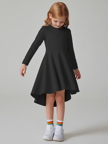 Quedoris Girls High Low Dress Crewneck Casual Party Athletic Dress for 6-14 Years2