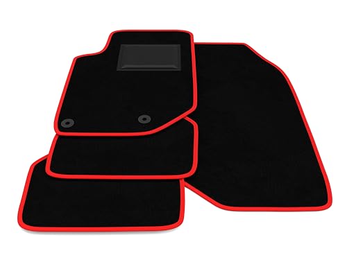 Fußmatten kompatibel mit Opel Mokka 2021-2022 Roter Rand Automatten Kit Individuelle Fußmatten Set...