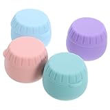 AUTSUPPL 4 piezas Tarros Pequeños de Silicona para Crema Contenedores de Viaje Rellenables Frascos Cosméticos con Tapa Hermética Multiusos para Bálsamos Labiales y Lociones Colores