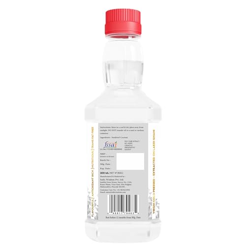 Image of IndicWisdom Wood Pressed Virgin Coconut Oil 200 ml (Cold Pressed Coconut Oil - Extracted on Wooden Churner)
