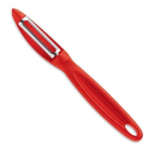 F. DICK Allzweckschäler 18 cm (Gemüseschäler rot, Klinge mit Zackenschliff, auch für Harte Schalen geeignet, Griff Kunststoff) 82522002-03
