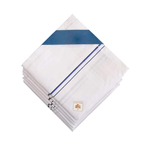 Image of S4S 100% Cotton Premium Handkerchiefs for Men (White Striped 48CM X 48CM)